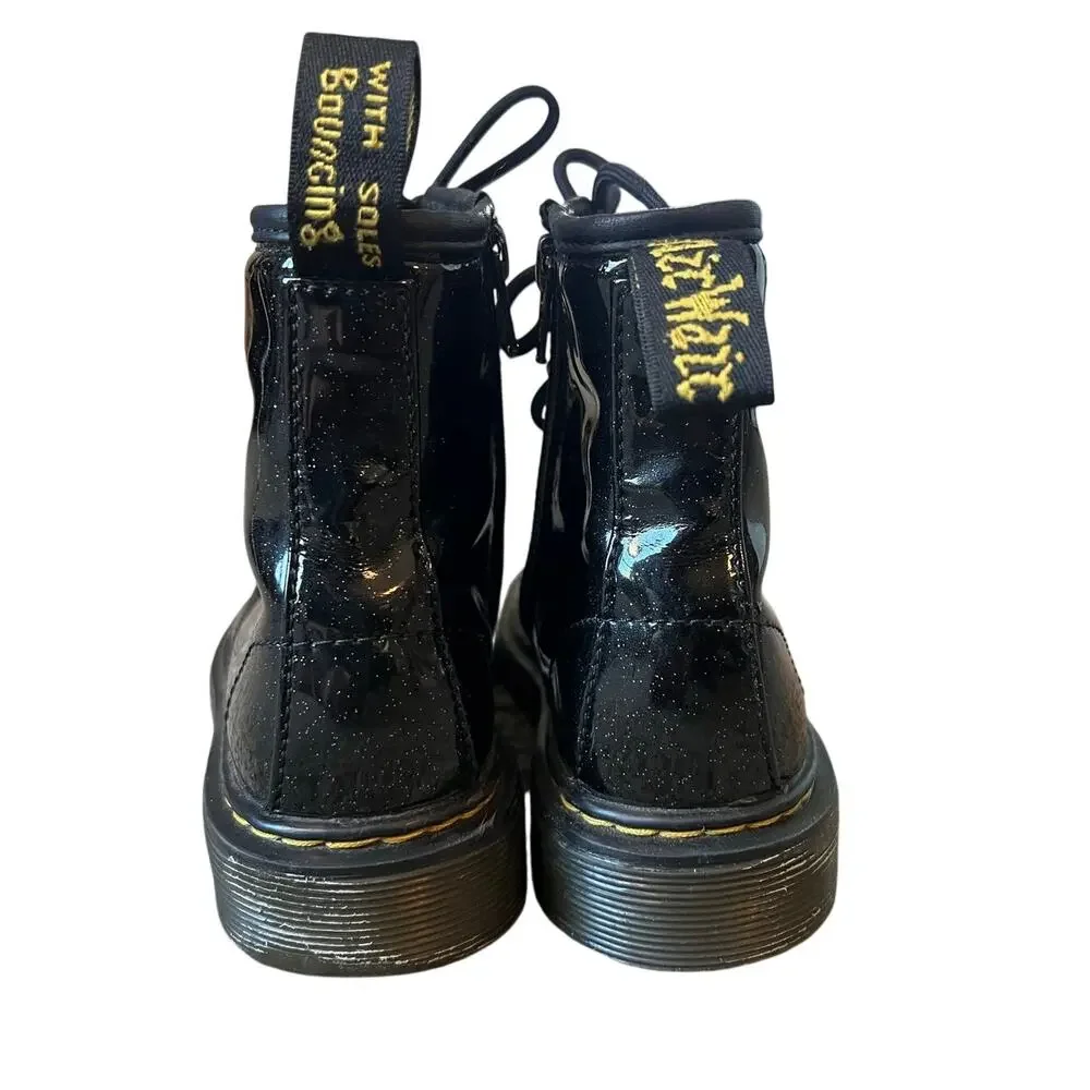 Youth Dr. Martens Junior 1460 Glitter Lace Up Boot, Size 2, Black Cosmic Glitter